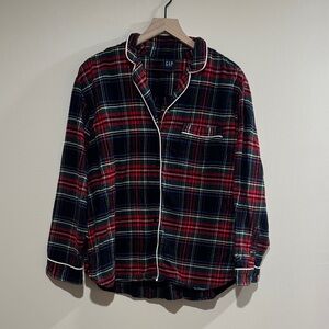 GAP‎ Flannel Pajama Button Down Top Size Large